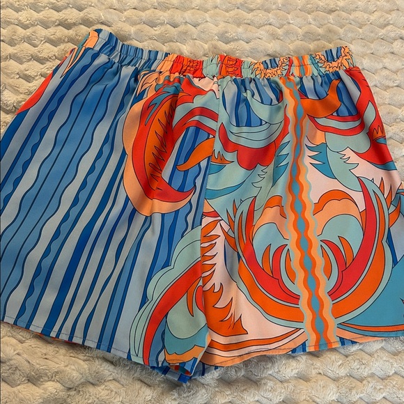 SHEIN Blue and Orange Bermuda Shorts - Picture 6 of 8